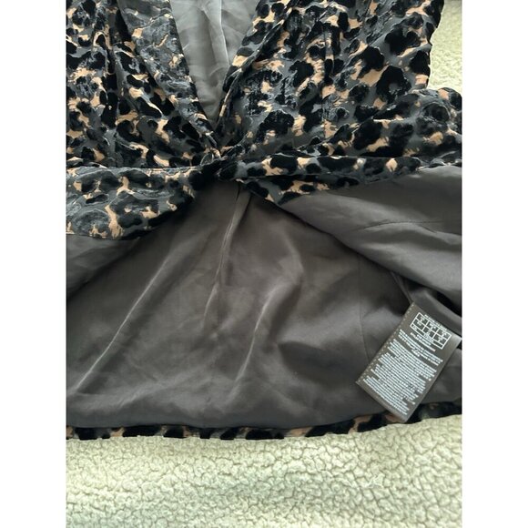 Guess $138 Women's Lisa Leopard Velour Evening Blazer Brown/Black Size 6 - Picture 6 of 9